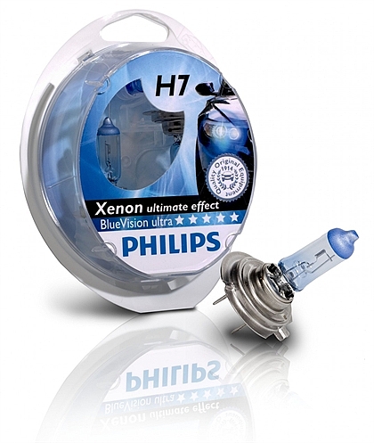 זוג נורות H7 לרכב 12V h7 WHITE VISION - אור לבן 